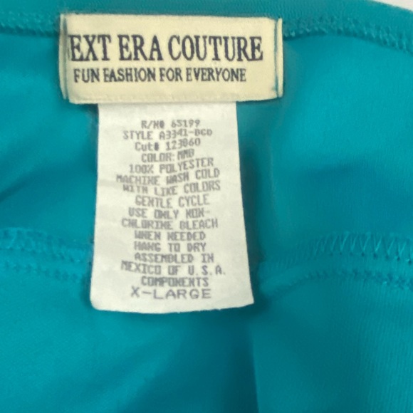 Next Era Couture Teal Layered Heart Neckline Spaghetti Strap Handkerchief Top - Picture 8 of 9